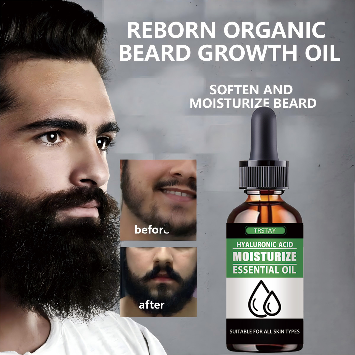 Men'S Grooming Tonic - 100% Natural acelera el vello Facial
